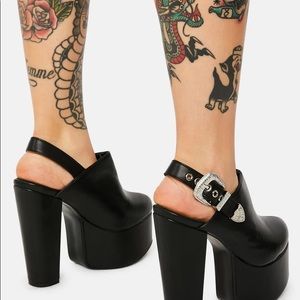 DOLLS KILL Lamoda Western Platform Mules SZ 10 (9/9.5)
